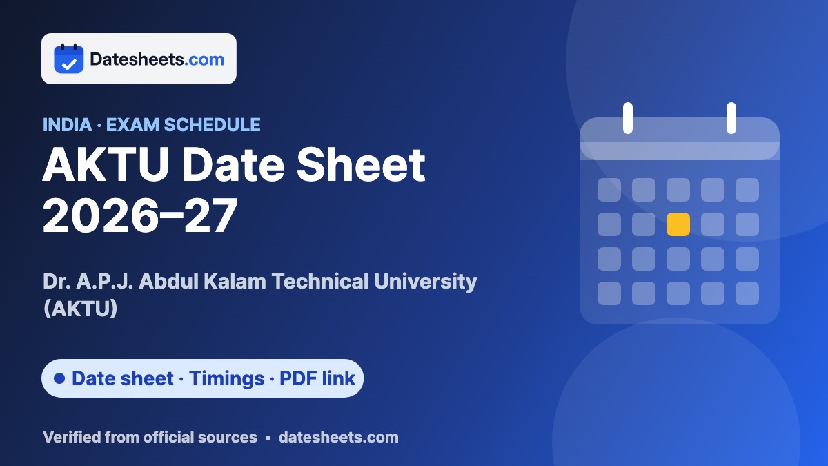 AKTU Date Sheet 2026–27 – exam schedule, timings and official PDF link