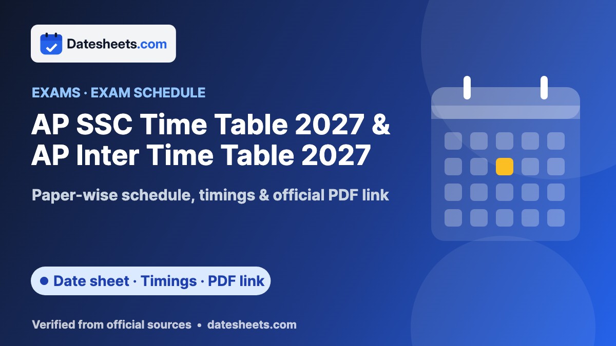 AP SSC Time Table 2027 & AP Inter Time Table 2027 – exam schedule, timings and official PDF link