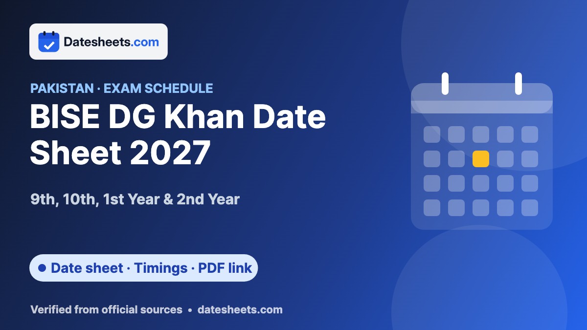 BISE DG Khan Date Sheet 2027 – exam schedule, timings and official PDF link