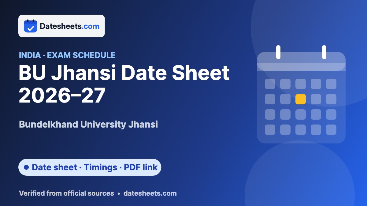 BU Jhansi Date Sheet 2026–27 – exam schedule, timings and official PDF link