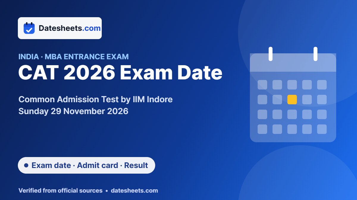 CAT 2026 Exam Date – 29 November Schedule, Admit Card & Result (IIM Indore)