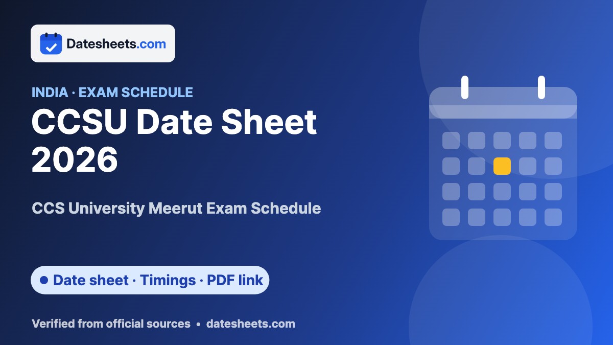 CCSU Date Sheet 2026 – exam schedule, timings and official PDF link