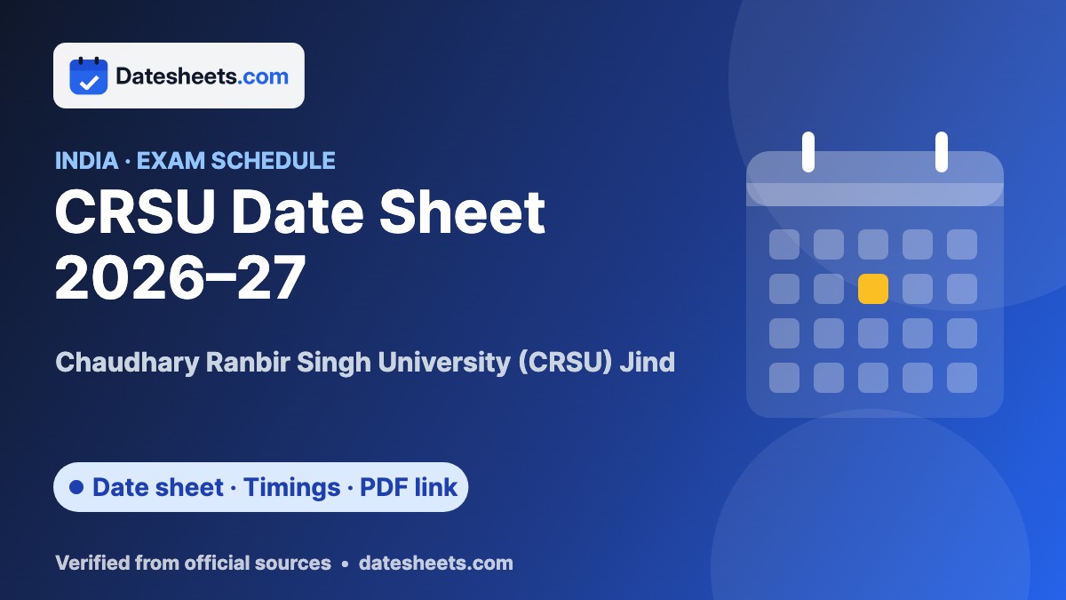 CRSU Date Sheet 2026–27 – exam schedule, timings and official PDF link