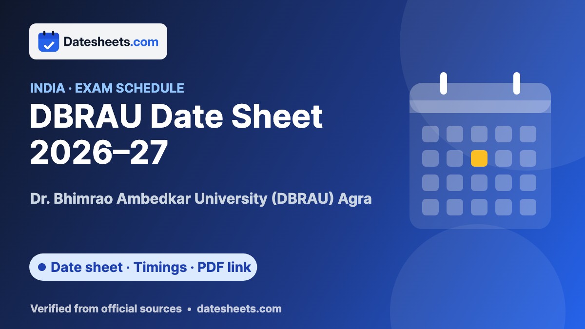 DBRAU Date Sheet 2026–27 – exam schedule, timings and official PDF link