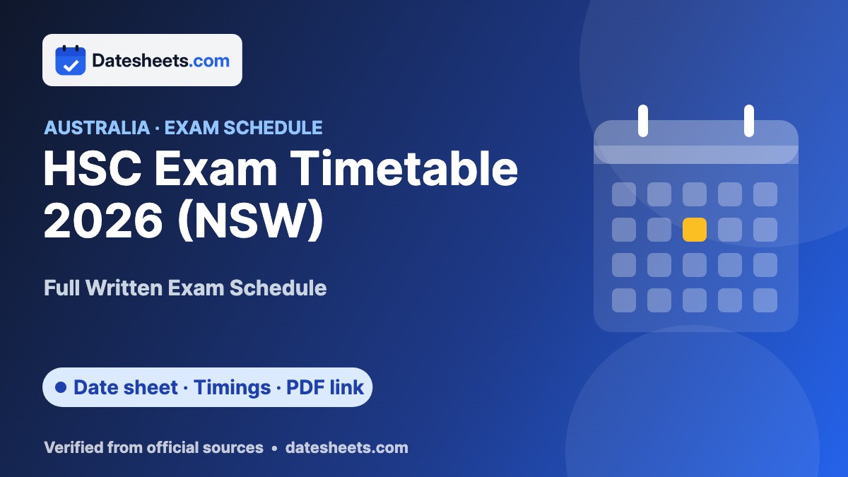 HSC Exam Timetable 2026 (NSW) – exam schedule, timings and official PDF link