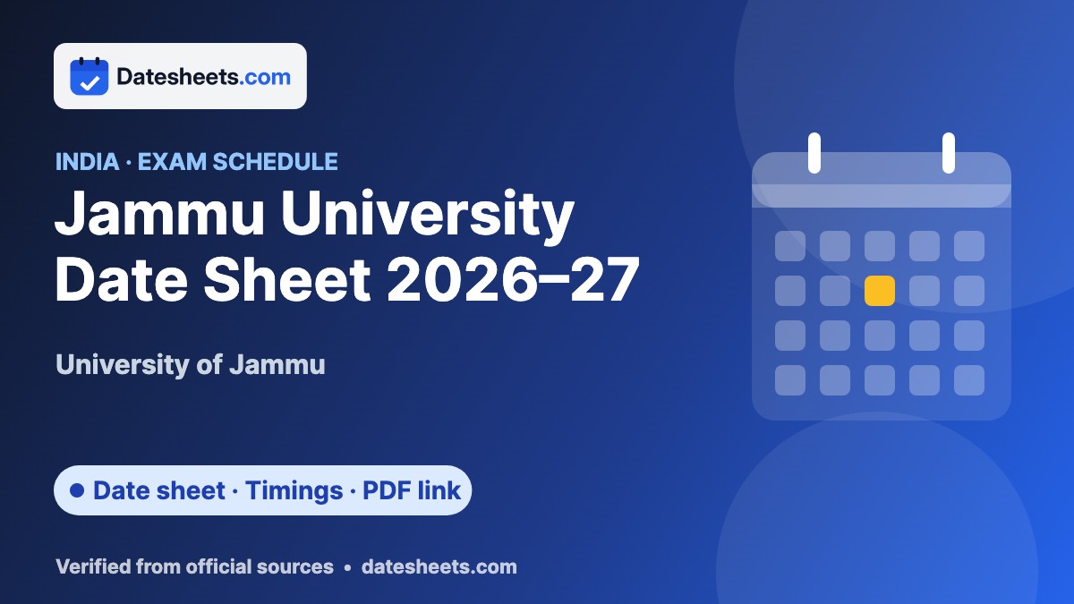 Jammu University Date Sheet 2026–27 – exam schedule, timings and official PDF link