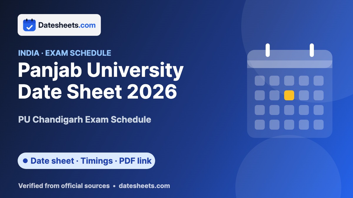 Panjab University Date Sheet 2026 – exam schedule, timings and official PDF link