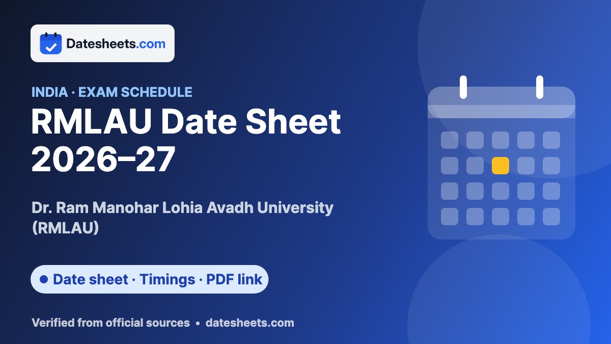 RMLAU Date Sheet 2026–27 – exam schedule, timings and official PDF link