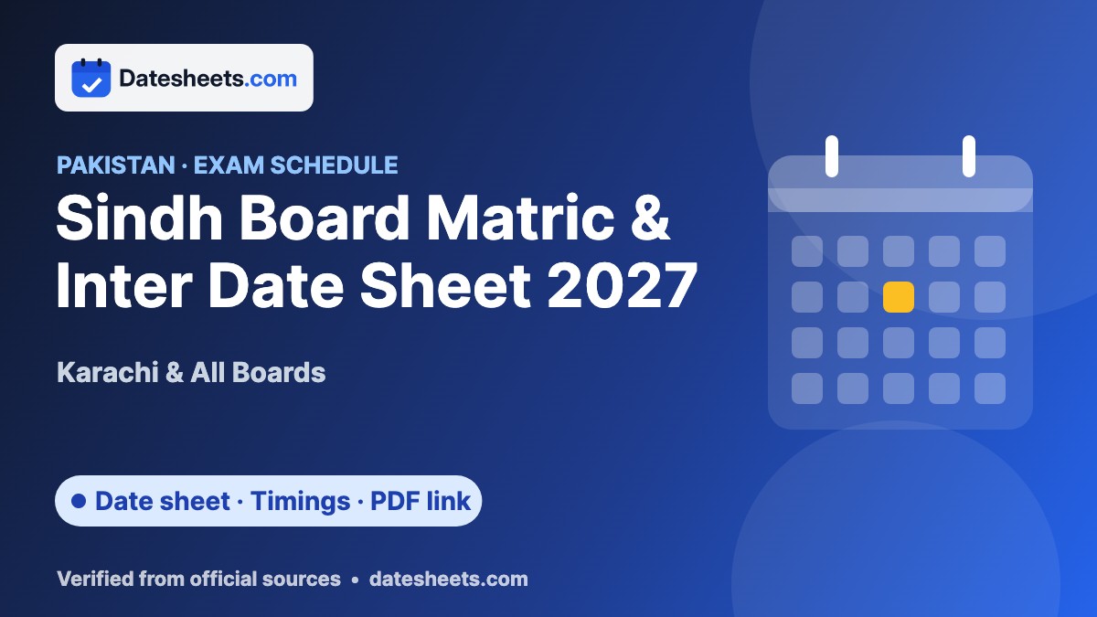 Sindh Board Matric & Inter Date Sheet 2027 – exam schedule, timings and official PDF link
