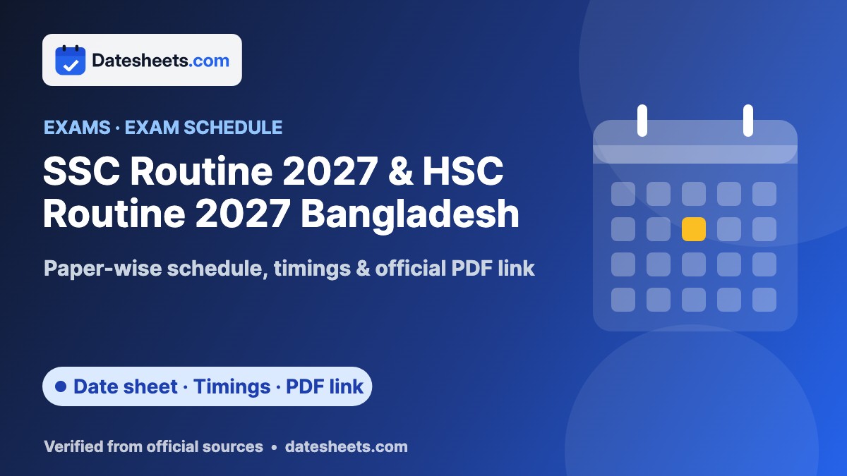 SSC Routine 2027 & HSC Routine 2027 Bangladesh – exam schedule, timings and official PDF link